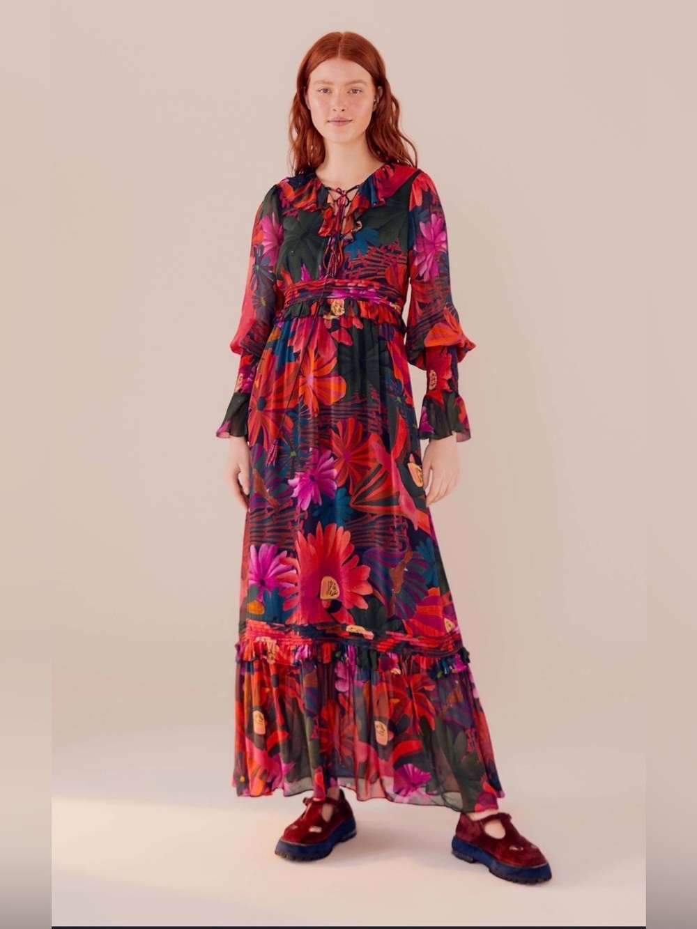 farm rio bird flowers maxi dress - Picture 2 of 15